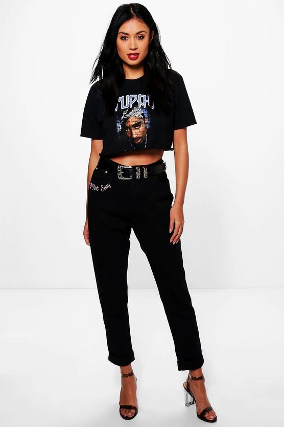 Sophie High Waist Slogan Mom Jeans